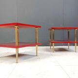 Pair of lacquered goatskin side tables by Aldo Tura, 1960s