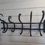 Antique coat rack in curved wood 5 hooks
