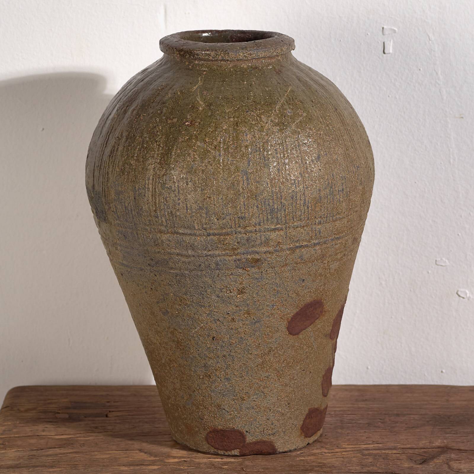 Antique Chinese Green Ceramic Vase (c.1900) #1
