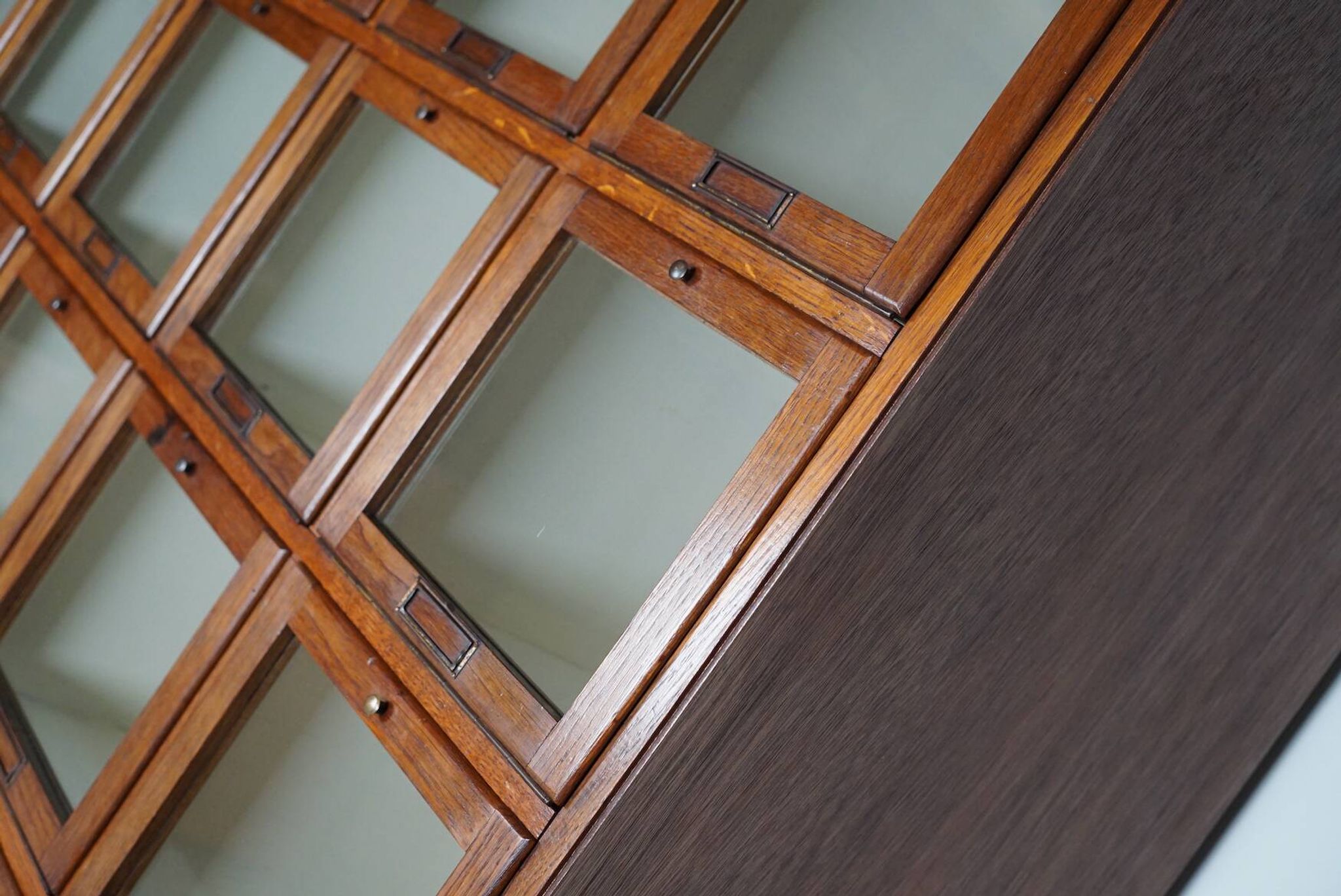 Antique Large Dutch Oak Haberdashery Shop Cabinet Folding Doors, 1920/30s