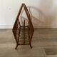 60s rattan magazine rack