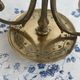 Pair of candlesticks, gilded and enamelled brass, Art Nouveau, early 20th century