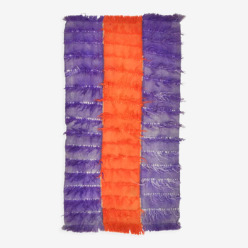 2x4 Purple & Orange Wool Kilim Rug