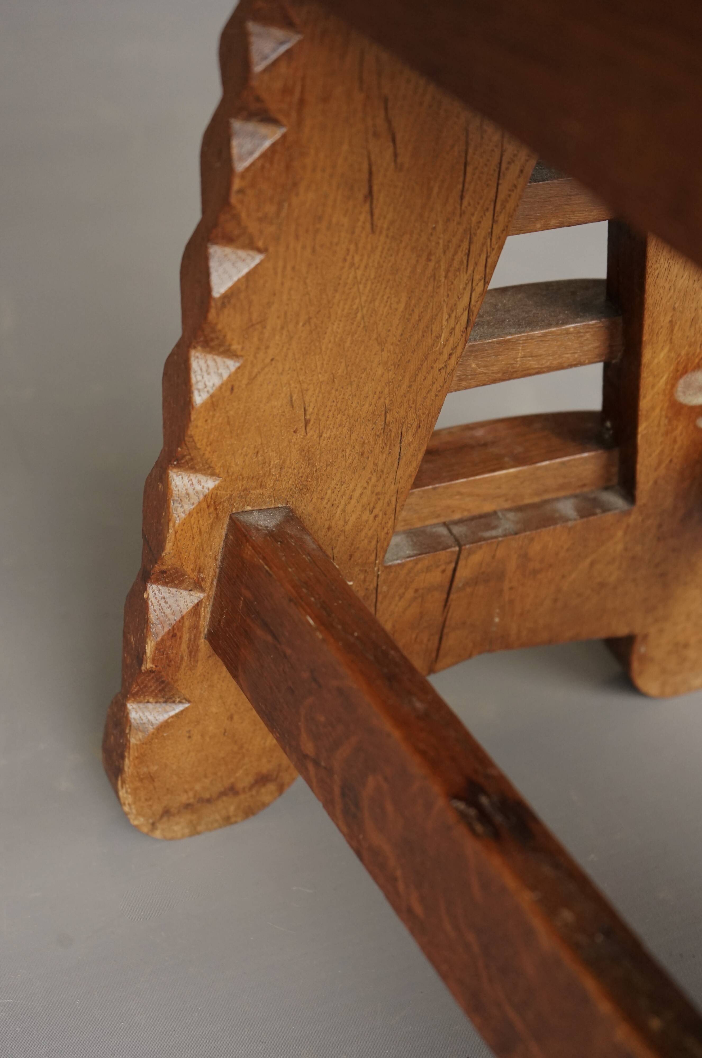 Oak Stool in the manner of architect CJ Blaauw, Amsterdam School /Art Deco
