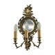 french antique Louis XlV bronze beveled mirror with 3 lights