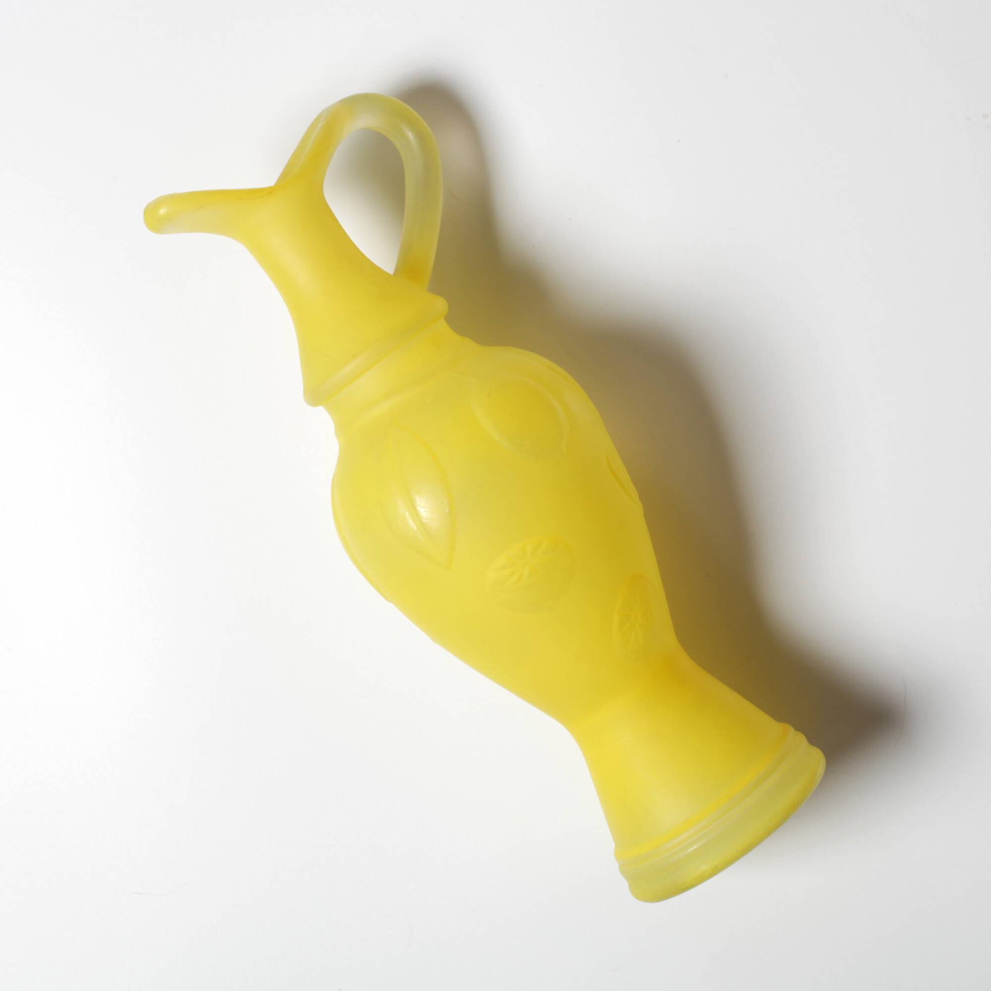 Mid-century Glass Lemon Patterned Yellow Jug / Limoncello Carafe / Italy