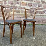 paire de chaises Baumann café bistrot 1960