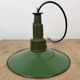 Industrial Green Enamel Military Pendant Lamp with Cast Aluminium Top, 1960