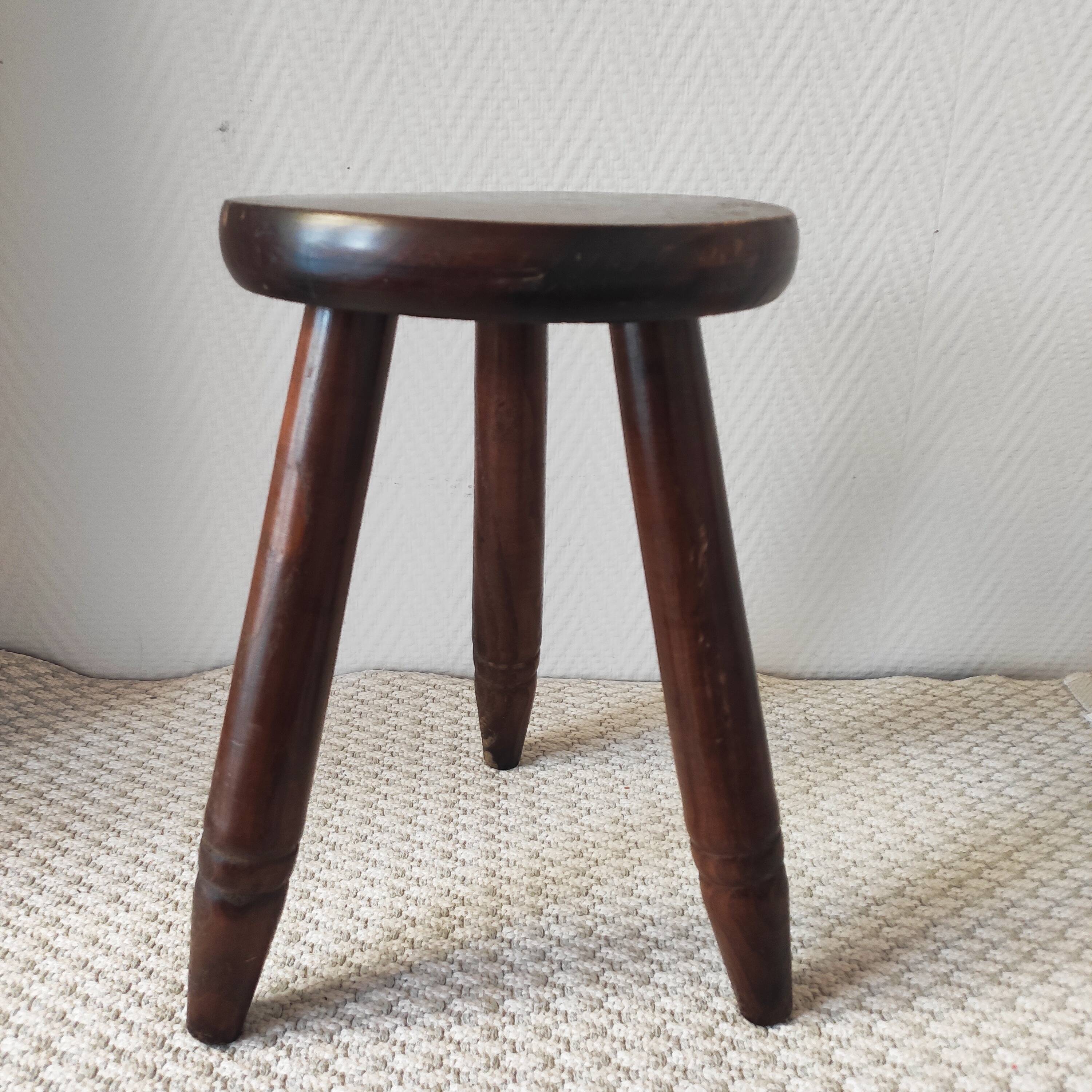 Vintage wooden tripod stool