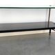 Modernist coffee table in metal tubular base and glass top 1950