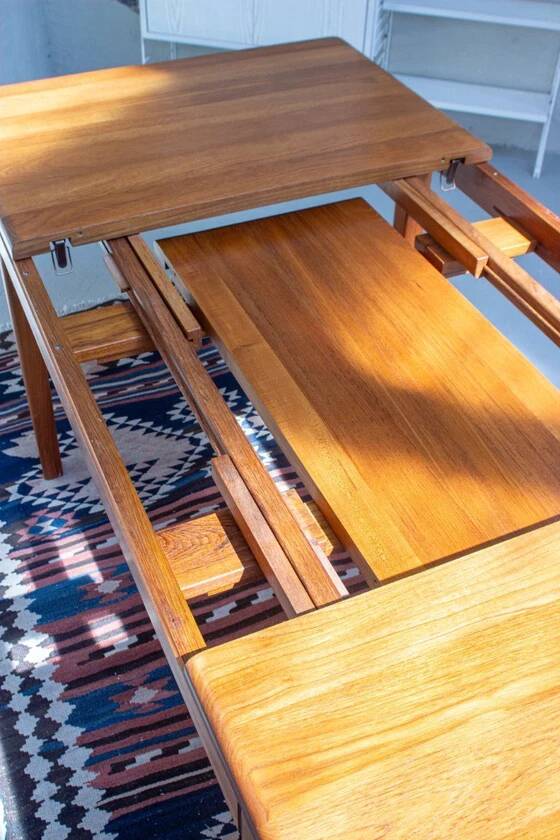 Vintage teak dining table, Danish Mid Century, 1960s, solid wood