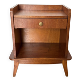 Table de chevet vintage en bois avec tiroir