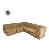 Modular sofa in beige fabric, 70s, 5 elements