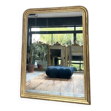 Large mirror 200/150cm Louis-Philippe 19th century, mercury glass overmantel for fireplace.