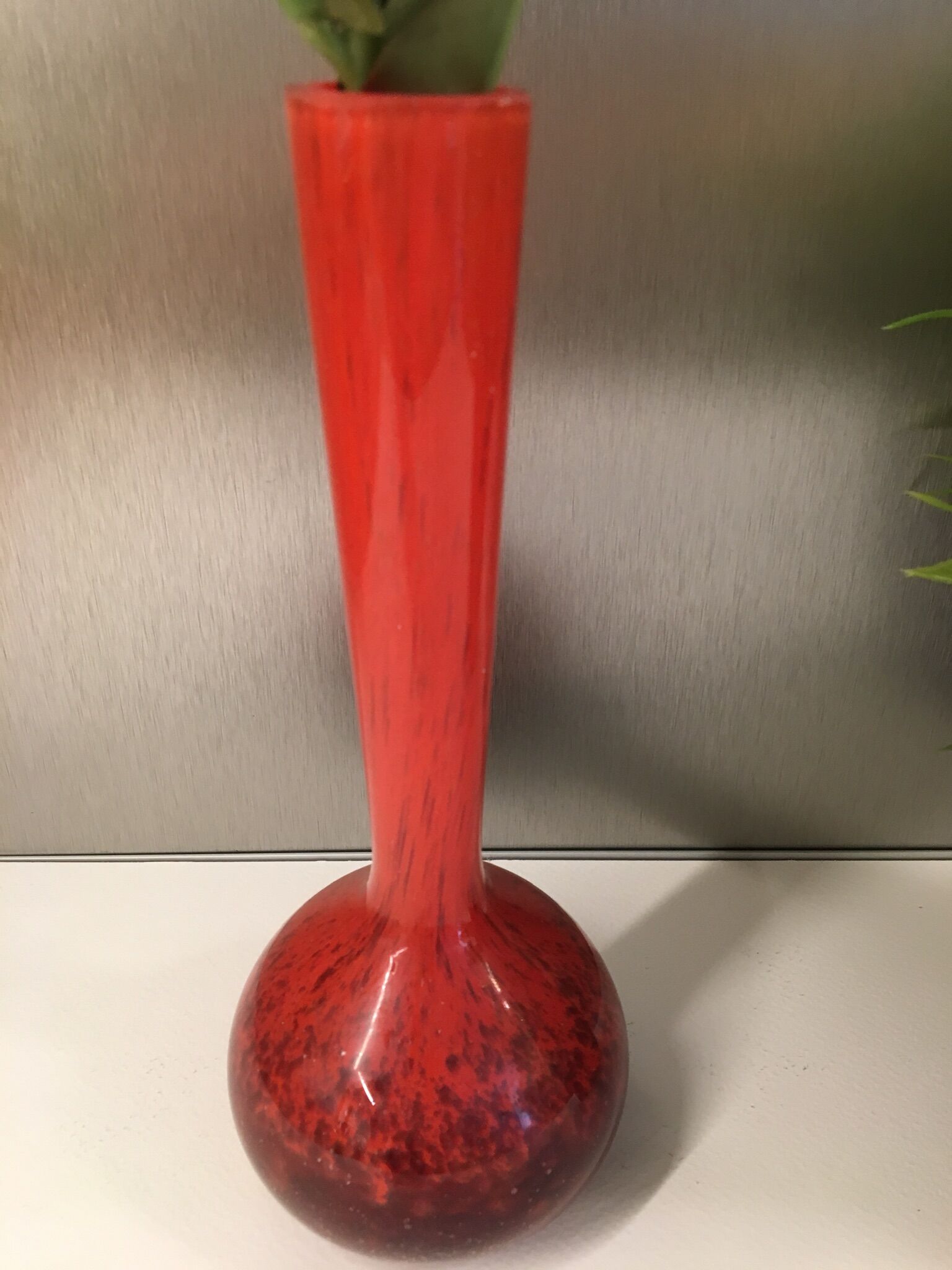 Vintage burgundy red soliflore vase in the 70