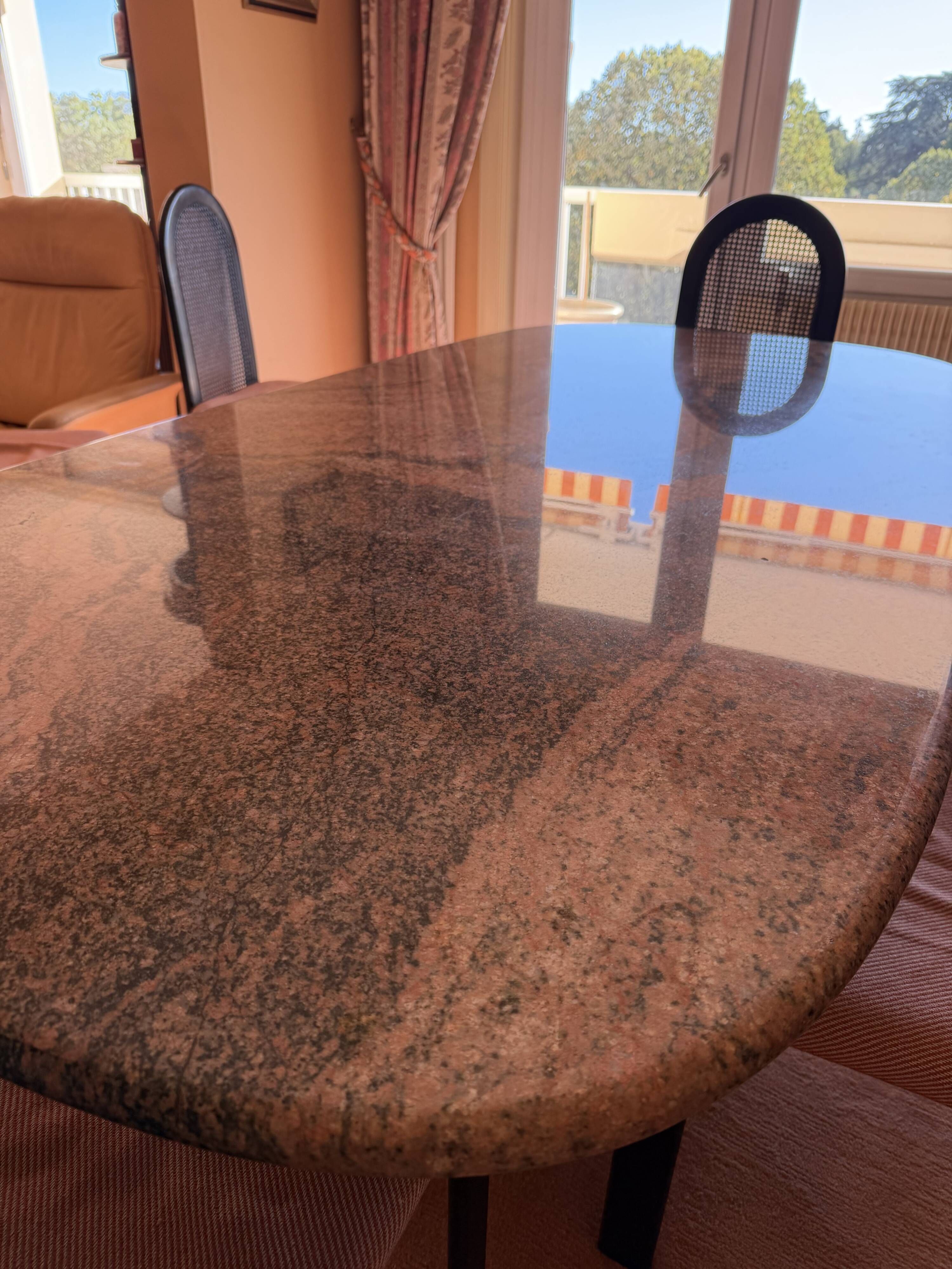 Brazilian pink granite dining table