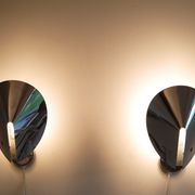 Pair of sconces in metal and chrome 1970