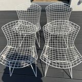 4 chaises blanches Knoll Bertoia