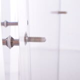 Porte-parapluies en plexiglas Charles Hollis Jones avec accents en laiton, 1970