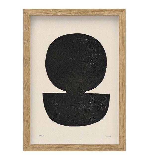 Collection of 4 black abstract paintings signed Eawy.