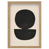 Collection of 4 black abstract paintings signed Eawy.