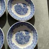 Set of 5 small dessert plates from the Nice factory, 2 stamps from the same manufacturer.