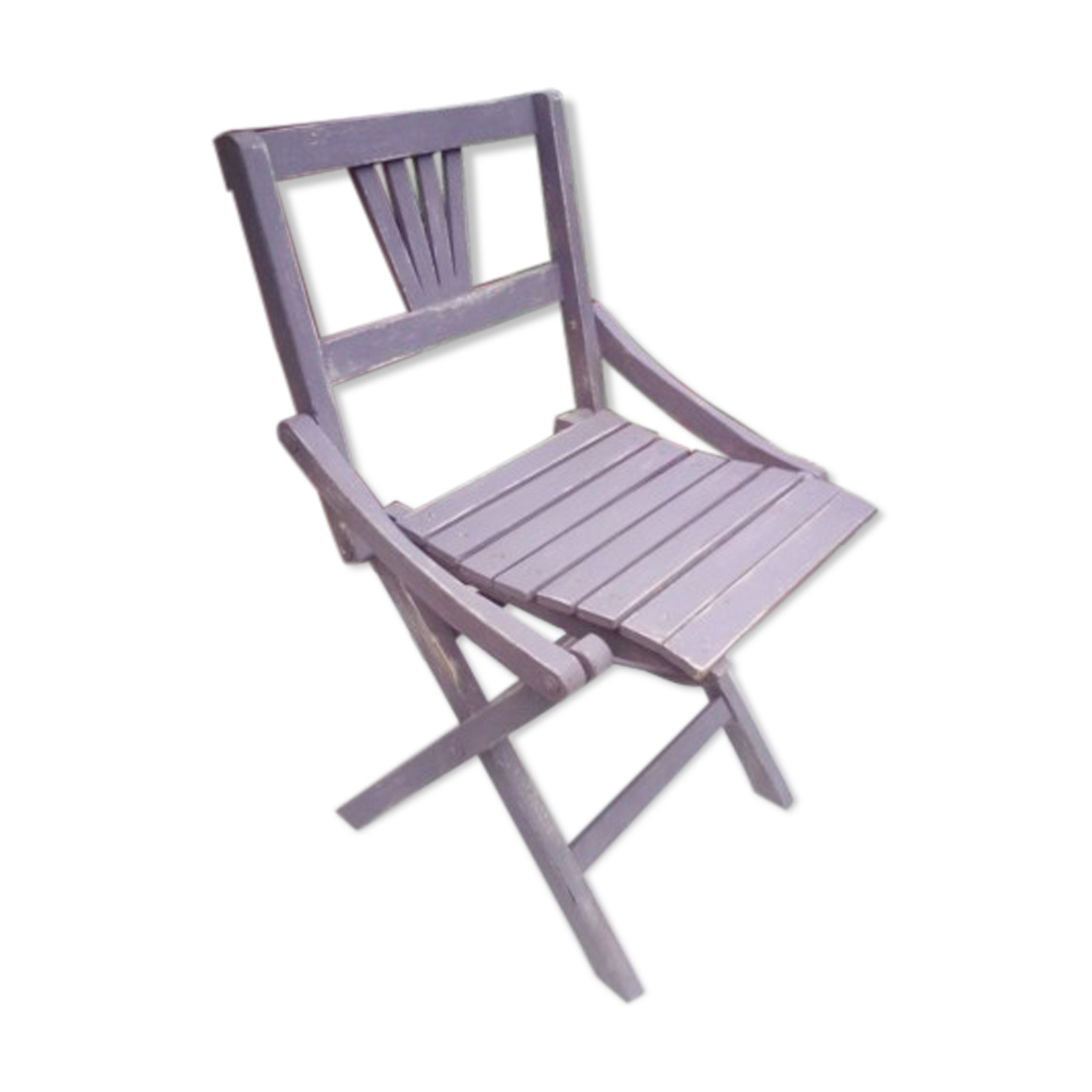 Children's chair in purple patina wood