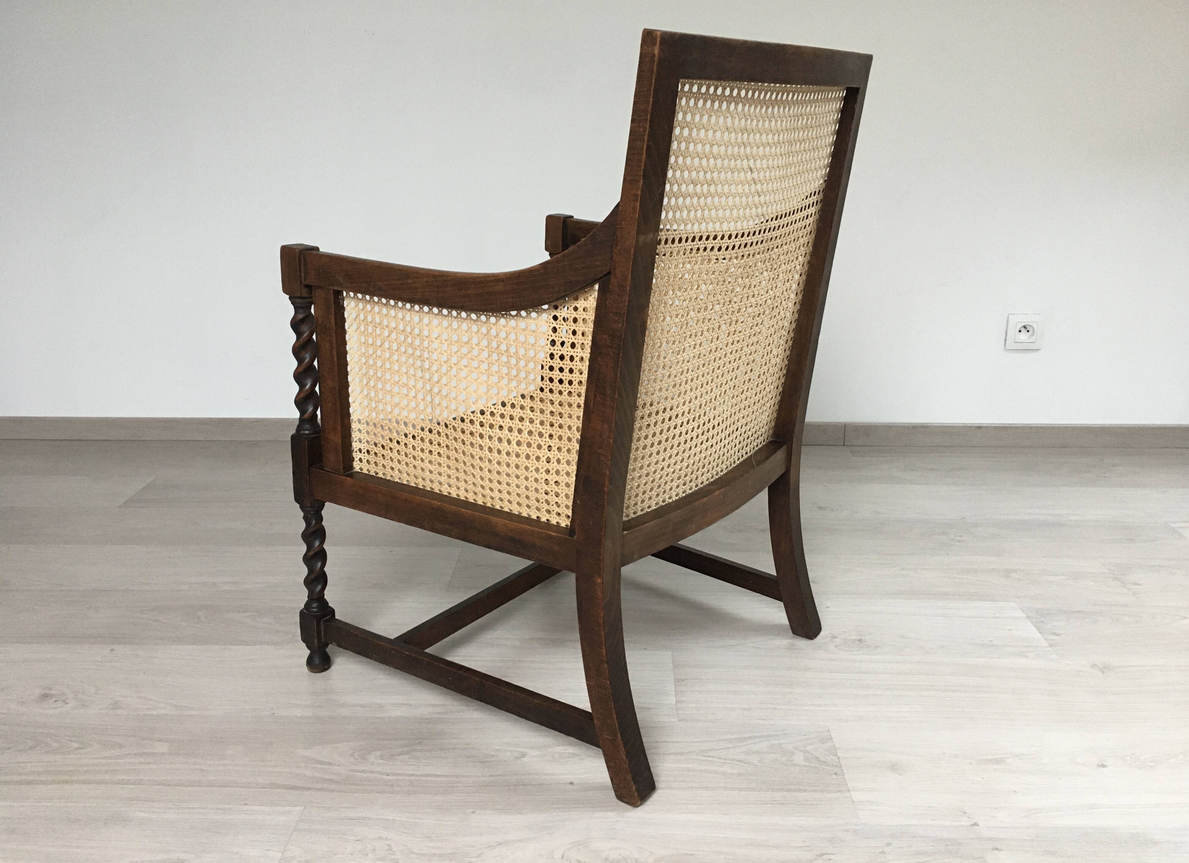 1950s cane armchair