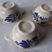 set of 3 small eared bowl