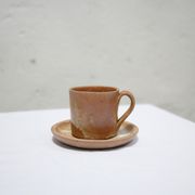 Série de 8 tasses et sous tasses vintage en grès