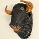 Rare polychrome wicker bull's head trophy, circa 1950.
