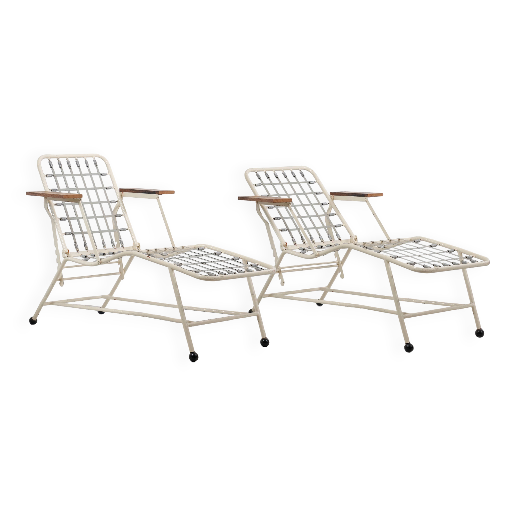 Pair of Art Deco tubular design lounge chairs