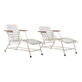 Pair of Art Deco tubular design lounge chairs