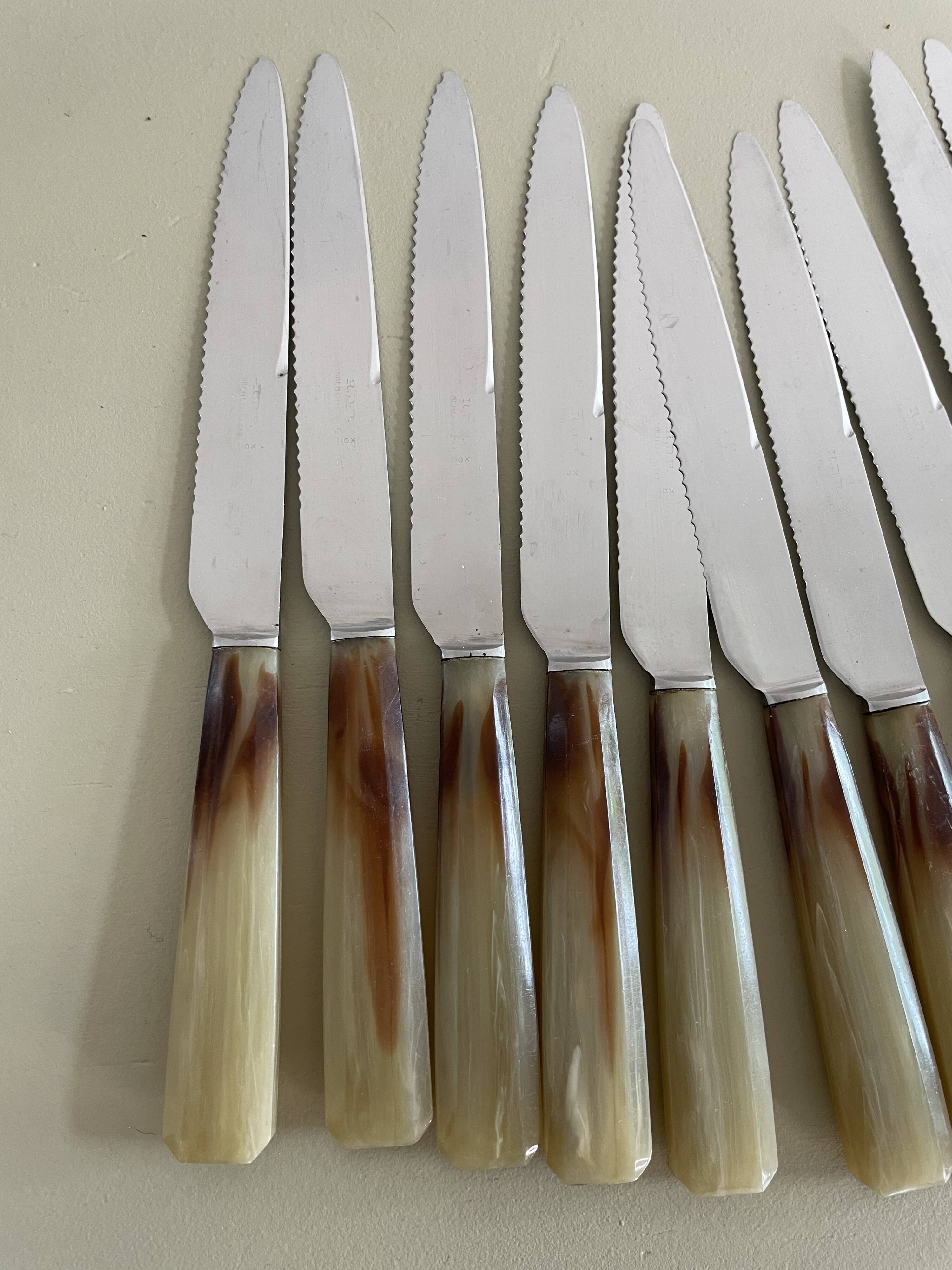 Set of 12 vintage stainless steel knives