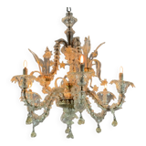 Lustre vénitien Rezzonico en verre de Murano doré, vers 1940