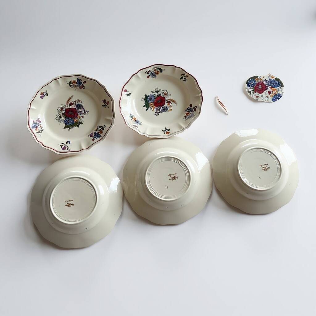 Sarreguemines Agreste model Pair of large serving dishes 33 cm Vi