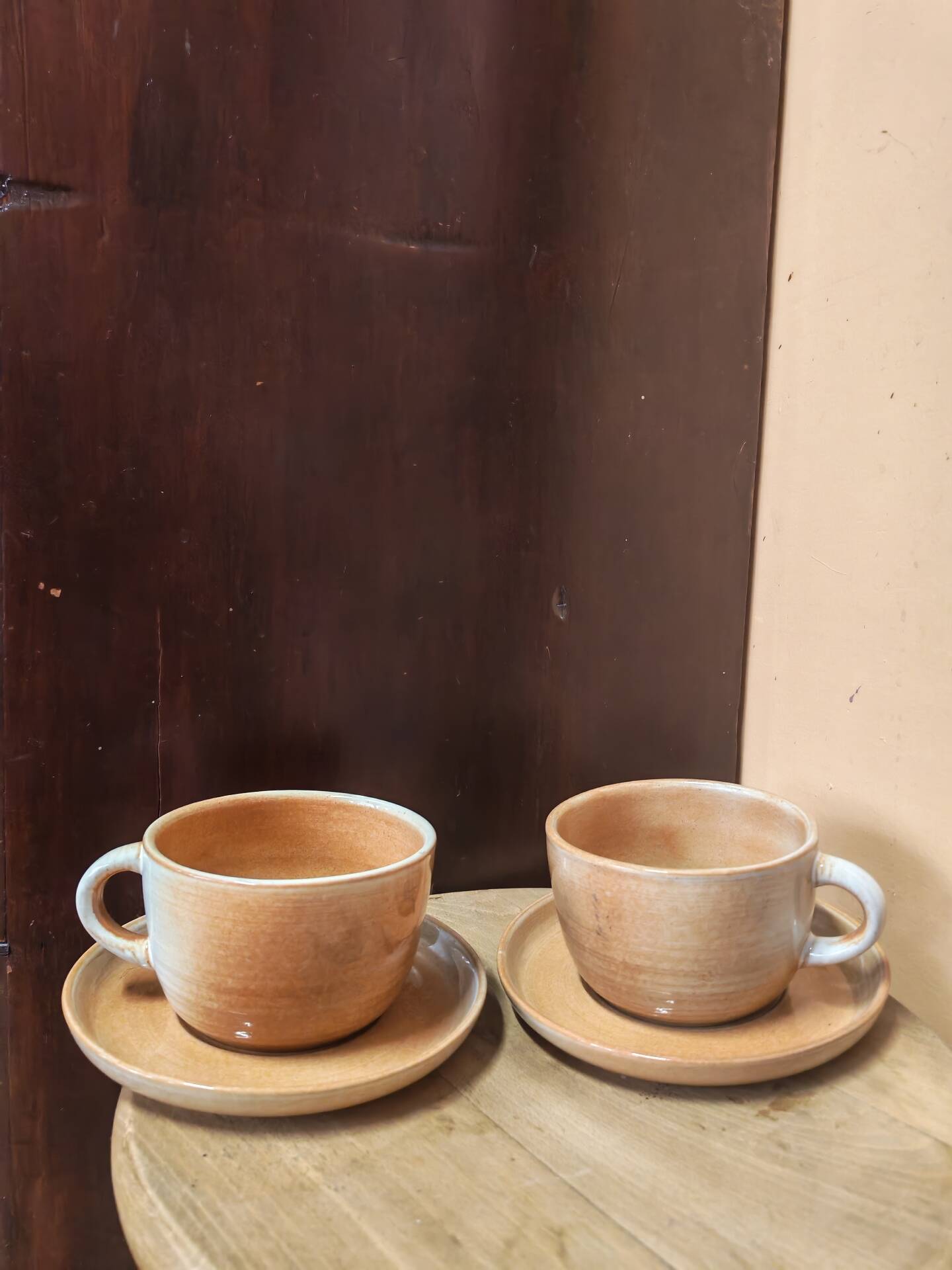 Paire de tasses en grès émaillé  vintage 1970