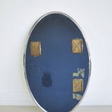 Miroir ovale chromé argenté