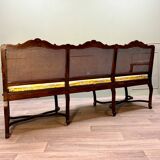 Bench Sofa In Cane Walnut From Regency Period XVIII Eme Century