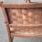 Braided rope and oak armchairs 50