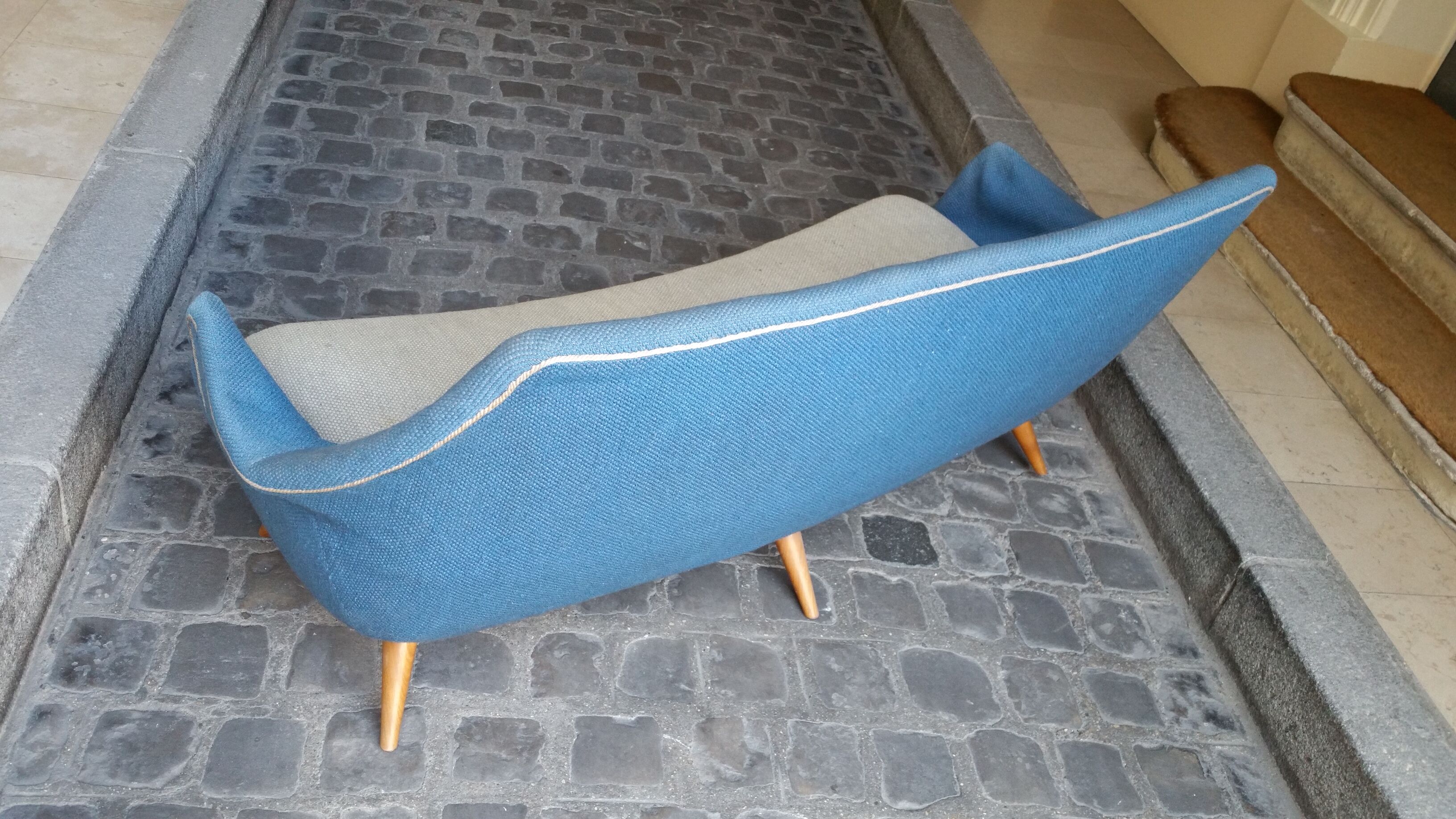 Sofa Sofa Arc curved EGG Scandinavian years 50-60