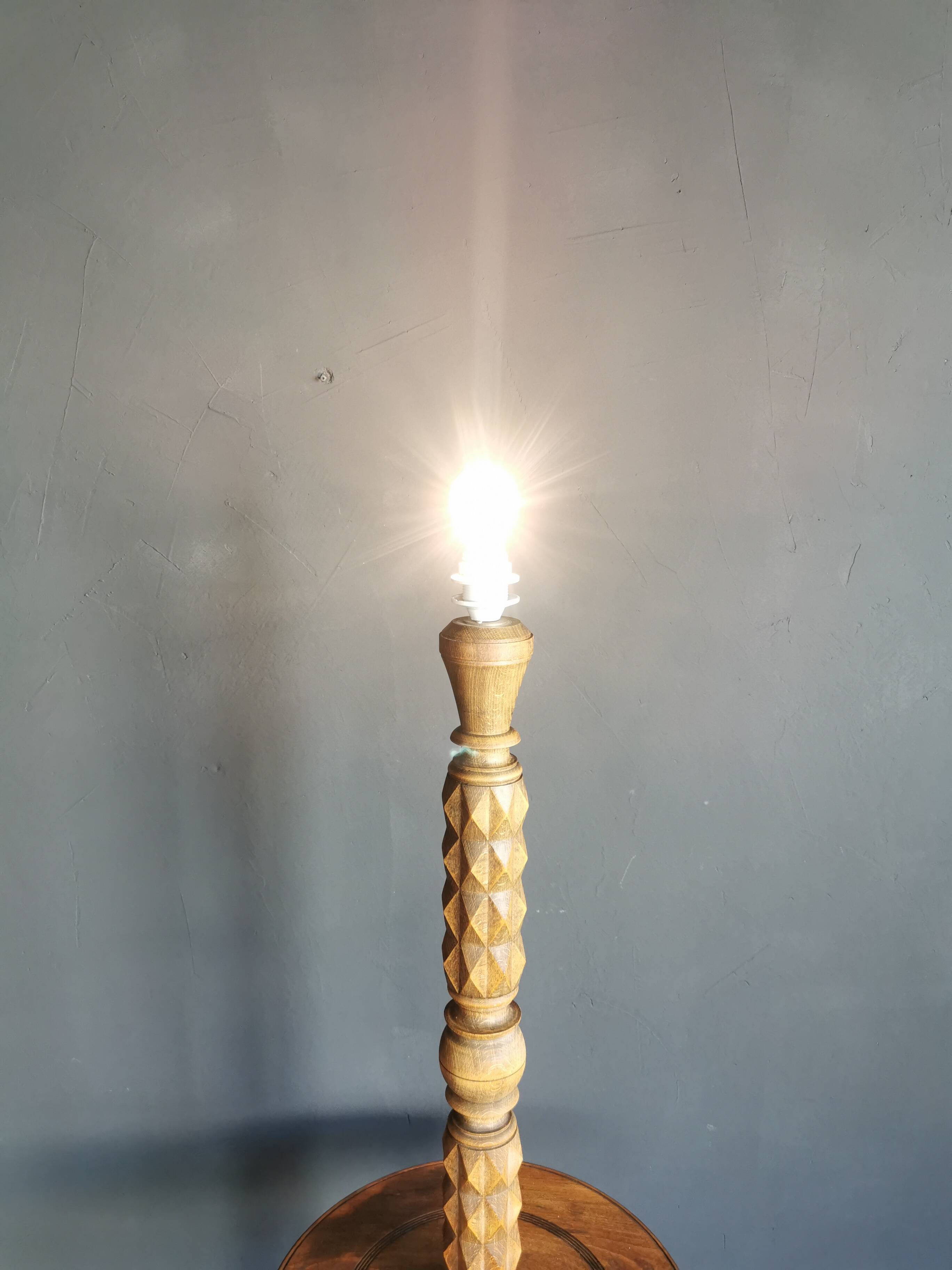 Wooden floor lamp