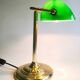 French banker lamp made of green opaline glass.