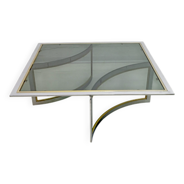 Mid-Century Modern Italian Chrome and Brass Coffee Table, 1970s
