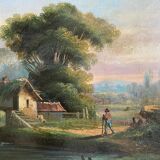 Counterpart of Paintings by Jean Ernest TEXIER (1829-1900) Fisher landscape