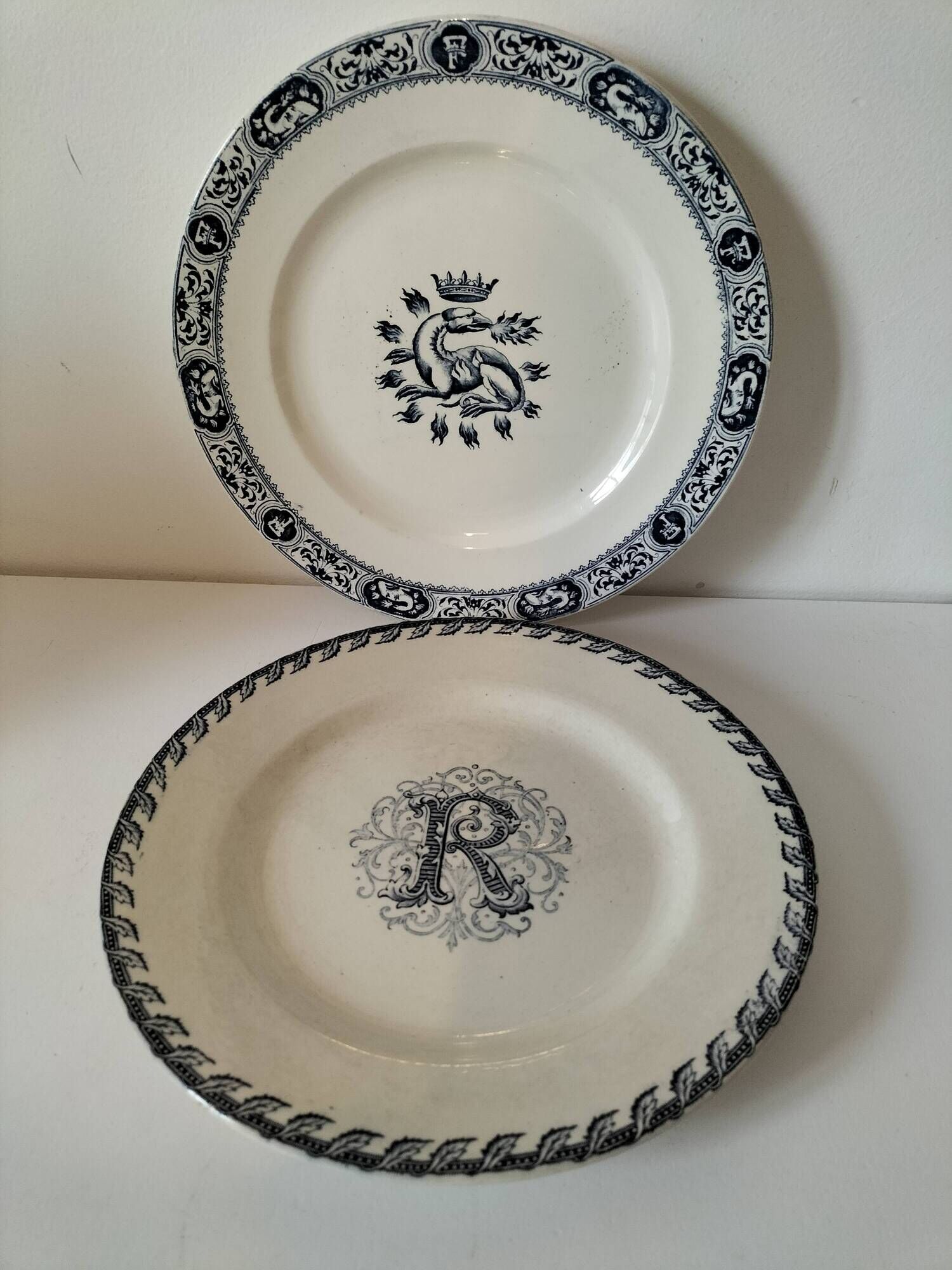 Pair of ironstone plates – Salins François Ier & KG