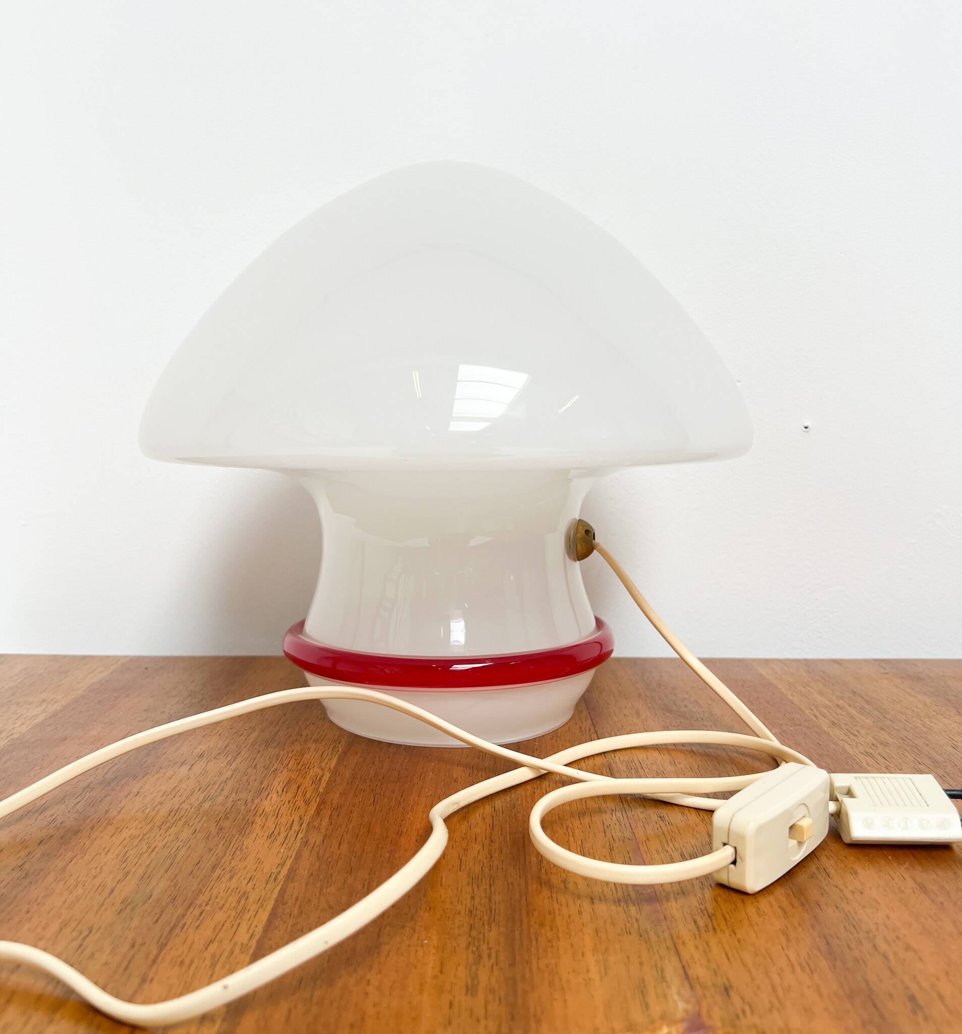 Murano glass mushroom table lamp by De Majo, 1970s