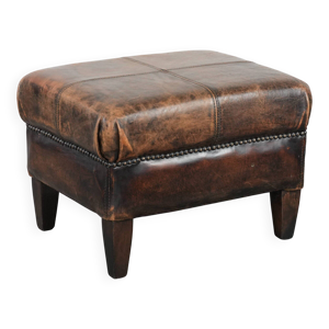 Ottoman vintage en cuir