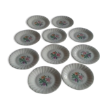 Lot of 10 dessert plates, hard porcelain (Larchevéque)