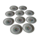 Lot of 10 dessert plates, hard porcelain (Larchevéque)
